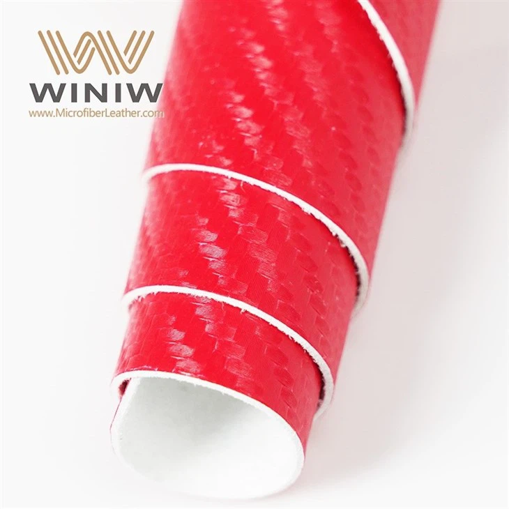 Carbon Fiber Microfiber PU Synthetic Leather For Ice Hockey Gloves