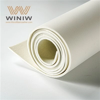 Material de tela de cuero artificial de PU blanco para fútbol
